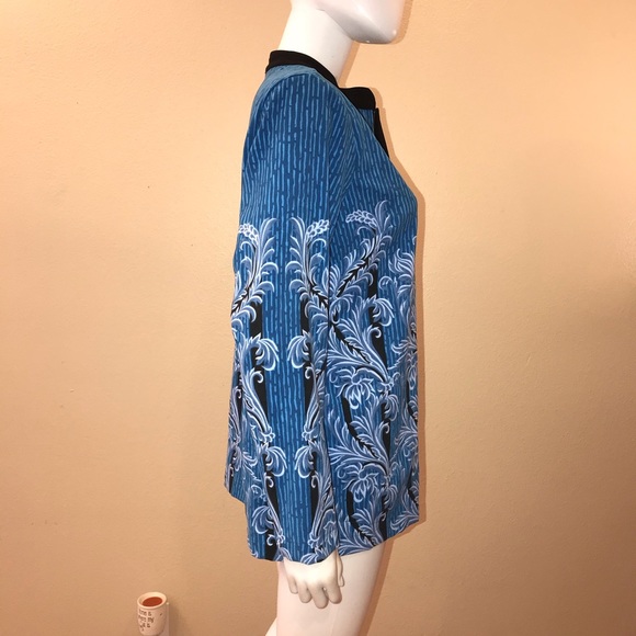 Bob Mackie Wearable Art Jacket Blue Zipper Closure - Picture 8 of 15